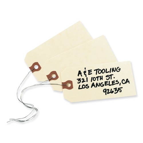 Office Jansan | Avery 12604 4.25 in. x 2.13 in. 11.5 pt Stock Double Wired Shipping Tags - Manila (1000/Box) image number 0