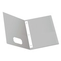 Office Jansan | Oxford 57705 11 in. x 8.5 in. 0.5 in. Capacity Twin-Pocket Folders with 3 Fasteners - Gray (25/Box) image number 0