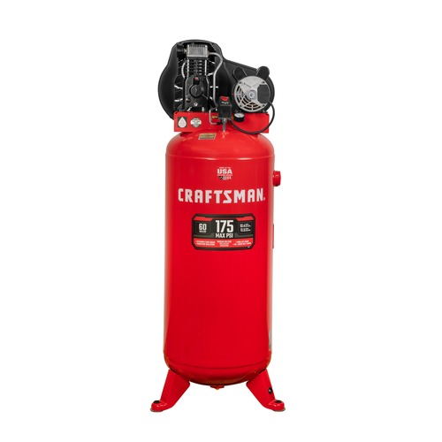 Air Compressors | Craftsman CMXECXM601.COM 230V 20 Amp 3.7 HP Single Stage 60 Gallon 175 PSI 11.5 SCFM @ 90 PSI Oil-Lubricated Electric Vertical Corded Air Compressor image number 0