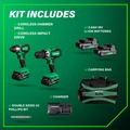 Combo Kits | Metabo HPT KC18DFXM 18V MultiVolt Brushed Lithium-Ion 1/2 in. Cordless Hammer Drill and 1/4 in. Impact Driver Combo Kit (2 Ah) image number 1