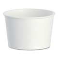 Food Service | SOLO VS608-02050 3.8 in. Diameter x 2.4 in. h 8 oz Double Poly Paper Food Containers - White (50/Pack, 20 Packs/Carton) image number 0