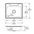 Kitchen Sinks | Elkay D125221 Dayton 25 in. x 22 in. x 6-9/16 in. Single Bowl Drop-in Stainless Steel Bar Sink image number 9