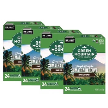 Green Mountain Coffee 5000366637 Fair Trade Coffee K-Cups - Organic Sumatran Extra Bold (96/Carton)