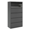  | Alera 25497 36 in. x 18.63 in. x 67.63 in. 5 Lateral File Drawer - Legal/Letter/A4/A5 Size, Black image number 2