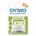 Labels | DYMO 12331 LetraTag 0.5 in. x 13 ft. Paper/Plastic Label Tape Value Pack - Assorted (3/Pack) image number 0