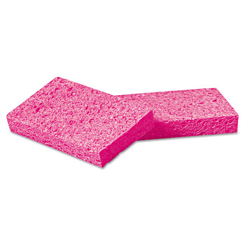 Boardwalk A21BWK 3-3/5 in. x 6-1/2 in. x 9/10 in. Cellulose Sponges - Small, Pink (24 Packs/Carton, 2/Pack)