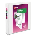Office Jansan | Avery 17576 11 in. x 8.5 in. 1.5 in. Capacity 3-Rings Durable View Binder with DuraHinge and Slant Rings - White (4/Pack) image number 1