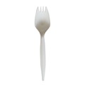 Food Service | Boardwalk BWKSPORKWHPPIW Mediumweight Wrapped Polypropylene Plastic Spork Cutlery - White (1000/Carton) image number 0