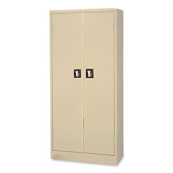 Alera CM6615PY 30 in. x 15 in. x 66 in. Space Saver 4-Shelf Storage Cabinet - Putty