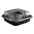 Food Trays, Containers, and Lids | Anchor 4118501 33 oz. 8.46 in. x 3.16 in. Plastic Crisp Foods Technologies Containers - Clear/Black (180/Carton) image number 0