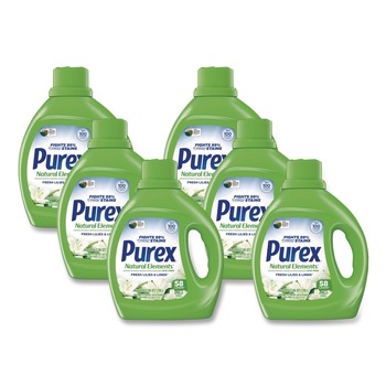 Purex Natural Elements 66 oz Liquid Laundry Detergent - Fresh Lilies and Linen (6/Carton)
