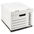Office Jansan | Universal 9522403 Heavy-Duty Fast Assembly Lift-Off Lid Letter/Legal File Storage Box - White (12/Carton) image number 1
