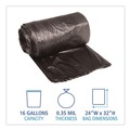 Trash Bags | Boardwalk H4832RKKR01 16 Gallon 0.35 mil 24 in. x 32 in. Perforated Roll Low-Density Waste Can Liners - Black (50 Bags/Roll, 10 Rolls/Carton) image number 4