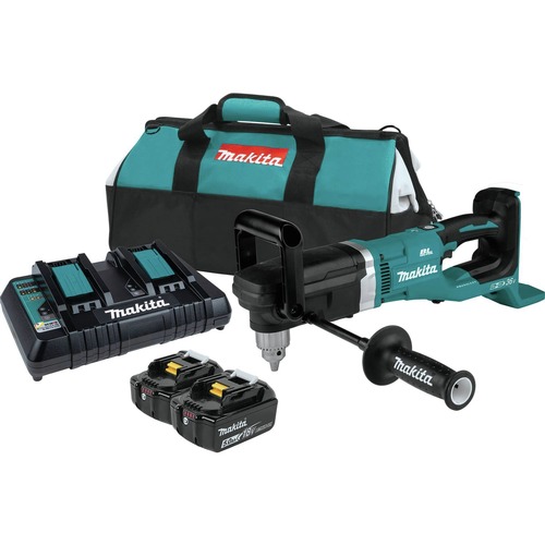 Right Angle Drills | Factory Reconditioned Makita XAD03PT-R 36V (18V X2) LXT Brushless Lithium-Ion 1/2 in. Cordless Right Angle Drill Kit (5 Ah) image number 0