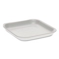 Food Trays, Containers, and Lids | Pactiv Corp. 0TF101S00000 5.1 in. x 5.1 in. x 0.65 in. #1S Foam Supermarket Tray - White (1000/Carton) image number 1