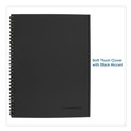 Office Jansan | Cambridge 06062 (80) 11 in. x 8.5 in. Sheets 1-Subject Wide/Legal Rule Wirebound Business Notebook - Black Linen Cover image number 1