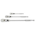 Ratchets | GearWrench 81276 3-Piece 1/4 in. 3/8 in. & 1/2 in. Drive Full Polish Locking Flex Handle Ratchet Set image number 0