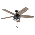 Ceiling Fans | Honeywell 51631-45 52 in. Foxhaven Farmhouse Indoor Outdoor Ceiling Fan with Light - Matte Black image number 0