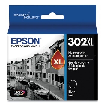 Epson T302xl020-S (t302xl) Claria High-Yield Ink - Black