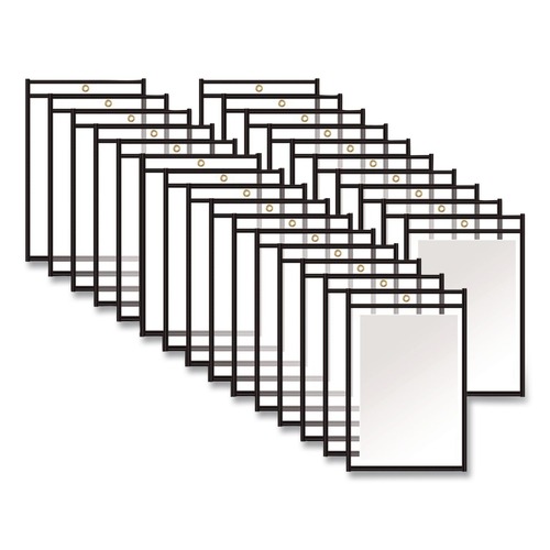 Office Jansan | C-Line 46069 Super Heavy-Duty Top Load 6 in. x 9 in. Insert Stitched Shop Ticket Holders - Clear Front, Black Border (25/Box) image number 0
