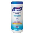 Hand Wipes | PURELL 9111-12 5.78 in. x 7 in. Premoistened Hand Sanitizing Wipes - Fresh Citrus, White (100/Canister) image number 0