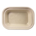 Food Trays, Containers, and Lids | World Centric TR-SC-U8-LFP 6.02 in. x 8.02 in. x 1.5 in. 17 oz. Sugarcane Fiber Containers - Natural (400/Carton) image number 1