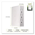 Office Electronics & Batteries | GoGreen Power GG-16000TSM 6-Outlet Side Mount Wall Tap - White image number 2