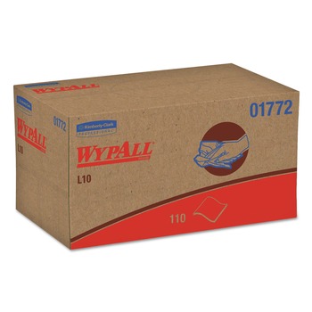 WypAll L10 SANI-PREP POP-UP Box 1-Ply 10.25 in. x 10.5 in. Dairy Towels - White (110/Pack, 18 Packs/Carton)