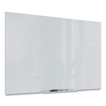 U Brands 35 x 23 Floating Glass Dry Erase Board - White