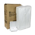  | Pactiv Corp. YHLW07030000 SmartLock 7.5 in. x 8 in. x 2.63 in. Foam Hinged Lid 3-Compartment Container - White (150/Carton) image number 2