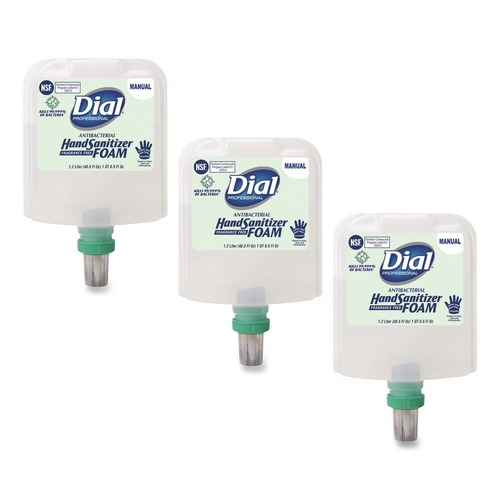 Cleaning & Janitorial Supplies | Dial Professional 19717 1.2 Liter Antibacterial Foaming Hand Sanitizer Refill for Dial 1700 Dispenser - Fragrance-Free (3/Carton) image number 0