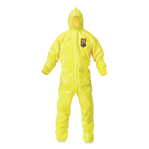Bib Overalls | Ansell KCC09813 A70 Chemical Spray Protection Coveralls - Large Yellow (12/Carton) image number 0