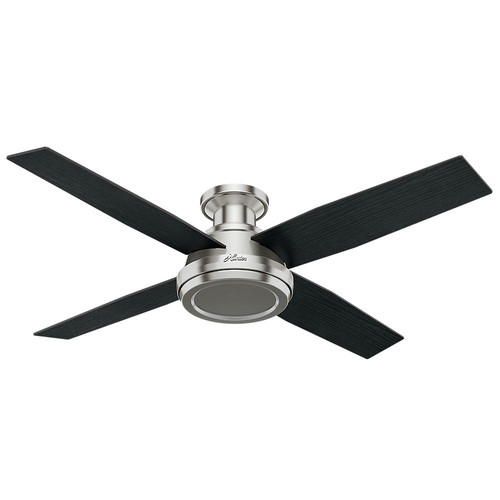 Hunter 59247 52 In Dempsey Brushed Nickel Ceiling Fan With Remote