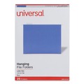  | Universal UNV14116EE Deluxe Bright Color 1/5-Cut Tab Letter Size Hanging File Folders - Blue (25/Box) image number 2