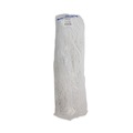 Mops | Boardwalk BWK732R 32 oz. Economical Lie-Flat Rayon Fiber Mop Head - White (12/Carton) image number 1