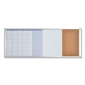 White Boards | MasterVision XA429993700 48 in. x 18 in. Lacquered Steel Surface Aluminum Frame Magnetic Calendar Combo Board - White image number 1