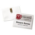 Office Jansan | Avery 05384 4 in. x 3 in. Top Load Clip-Style Name Badge Holder with Laser/Inkjet Insert - White (40/Box) image number 1