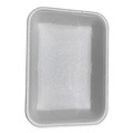 Food Trays, Containers, and Lids | GEN 4PWH 9.5 in. x 7.19 in. x 1.2 in. #4P Meat Trays - White (500/Carton) image number 0