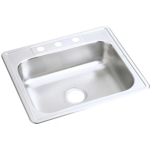 Kitchen Sinks | Elkay D125213 Dayton Top Mount 25 in. x 21-1/4 in. Single Bowl Sink (Stainless Steel) image number 0