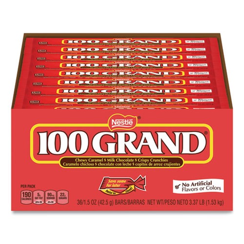 Snacks | 100 GRAND 11000599 1.5 oz. Chocolate Candy Bars - Full Size (36/Carton) image number 0