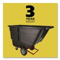 Trash & Waste Bins | Rubbermaid Commercial FG131400BLA Rotomolded Plastic Rectangular 850 lbs. Capacity Tilt Truck - Black image number 9