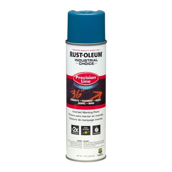 Rust-Oleum 17 oz. Aerosol Can Industrial Choice M1800 System Water-Based Precision Line Marking Paint - Flat APWA Caution Blue (12/Carton)