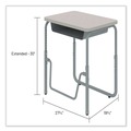 Office Furniture & Lighting | Safco 1222GR 27.75 in. x 19.75 in. x 22 in. to 30 in. AlphaBetter 2.0 Height-Adjustable Student Desk with Pendulum Bar and Book Box - Pebble Gray image number 9