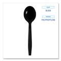 Cutlery | Boardwalk BWKSSHWPPBIW Heavyweight Wrapped Polypropylene Soup Spoons - Black (1000/Carton) image number 4