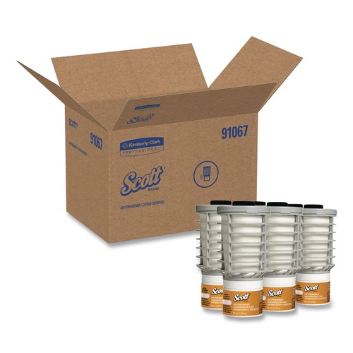 Odor Control | Scott 91067 Essential 48 ml Cartridge Continuous Air Freshener Refills - Citrus Scent (6/Carton) image number 0