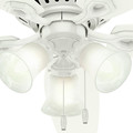 Ceiling Fans | Hunter 53326 52 in. Builder Low Profile Snow White Ceiling Fan with LED image number 9