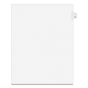 Avery 01403 11 in. x 8.5 in. 26-Tab C-Tab Titles Preprinted Legal Exhibit Side Tab Avery Style Index Dividers - White (25-Piece/Pack)