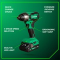 Impact Drivers | Metabo HPT WH18DFXM 18V MultiVolt Brushed Lithium-Ion 1/4 in. Cordless Impact Driver Kit (2 Ah) image number 3
