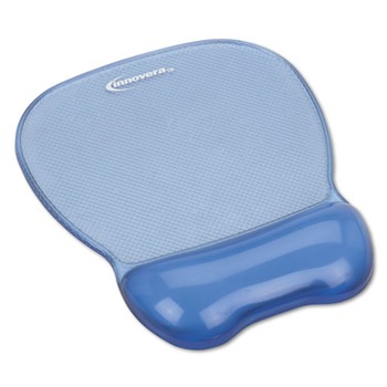 Innovera IVR51430 8-1/4 in. x 9-5/8 in. Nonskid Base Gel Mouse Pad with Wrist Rest - Blue
