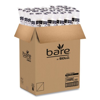 SOLO 316RC-J8484 Bare by Solo Eco-Forward 16 oz. Recycled Content PCF Paper Hot Cups (1000/Carton)